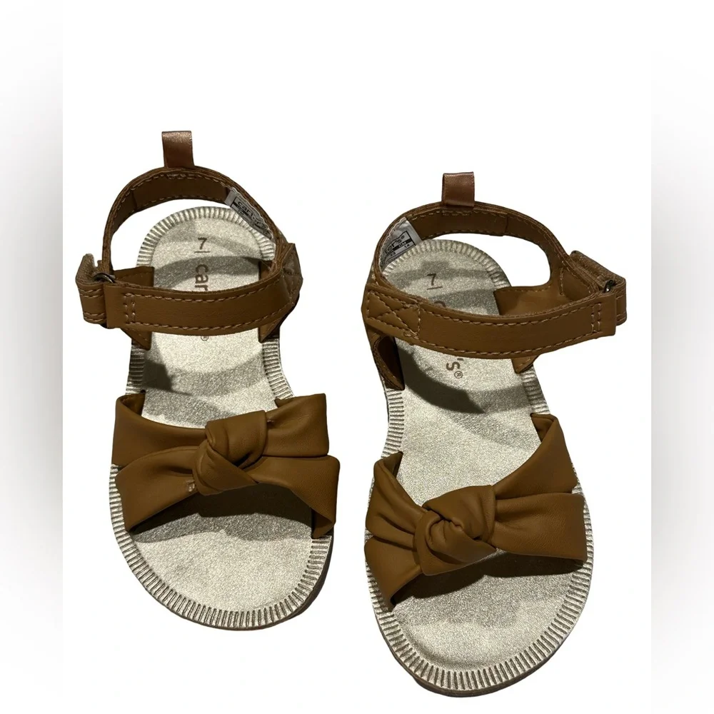Carter’s NWOT Toddler Girl Sandals Brown Bow Size 7